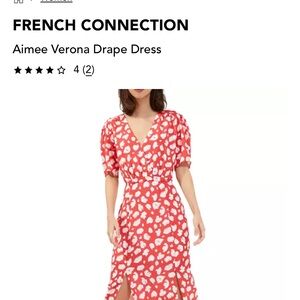 French Connection Red Floral Midi Dress
